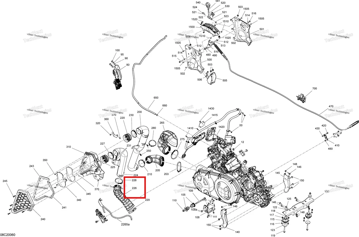 Деталь 706600189 на схеме узла 2020 Can-Am Maverick Sport 1000R - DPS Engine