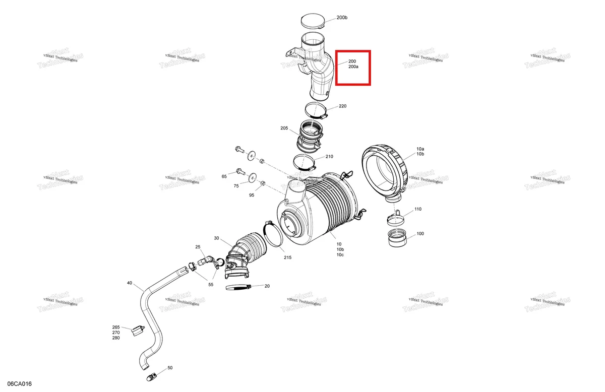 Деталь 706600202 на схеме узла 2021 Can-Am Traxter HD10 - XMR - CE Engine - Air Intake