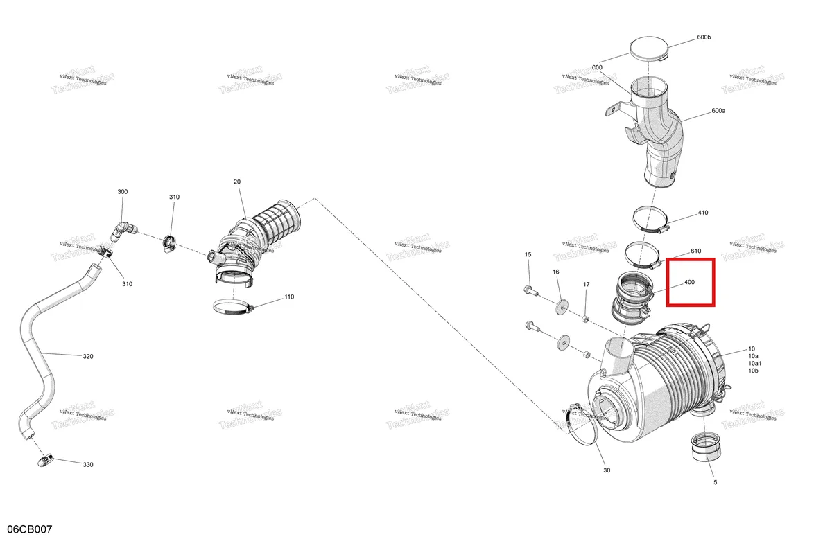 Деталь 706600203 на схеме узла 2022 Can-Am Traxter HD10 - XMR - CE Engine - Air Intake
