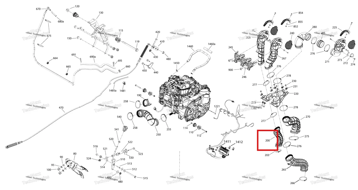 Деталь 706600225 на схеме узла 2019 Can-Am Maverick Turbo Engine - Turbo - Package Xmr