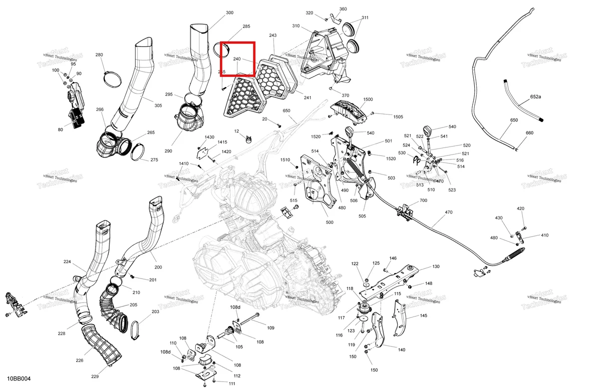 Деталь 706600281 на схеме узла 2022 Can-Am Commander 1000R EFI - XMR Engine - System