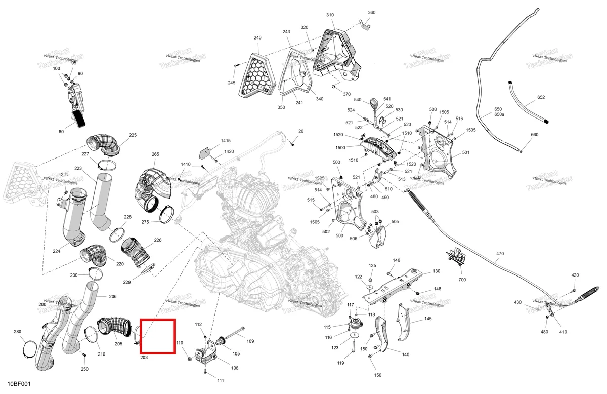 Деталь 706600363 (Acoustic Insulation Can-Am Commander 1000R EFI DPS (2022) (706600363)) на схеме узла 2026 Can-Am Commander - 1000R EFI - DPS - 6PTB - Compass Green - 60