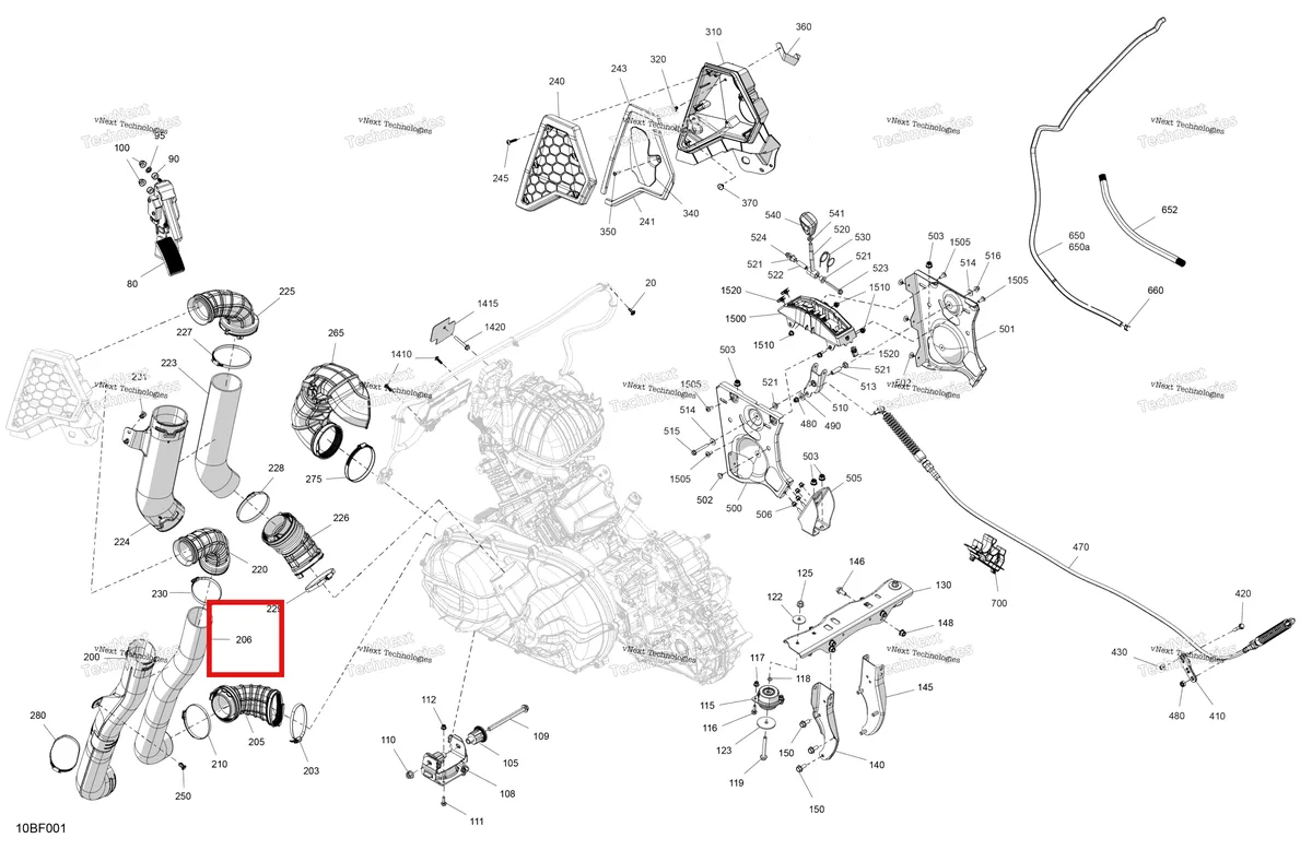 Деталь 706600364 (Acoustic Insulation Can-Am Commander 1000R EFI DPS (2022) (706600364)) на схеме узла 2026 Can-Am Commander MAX - 1000R EFI - XT - 6KTB - Timeless Black Metallic - 64