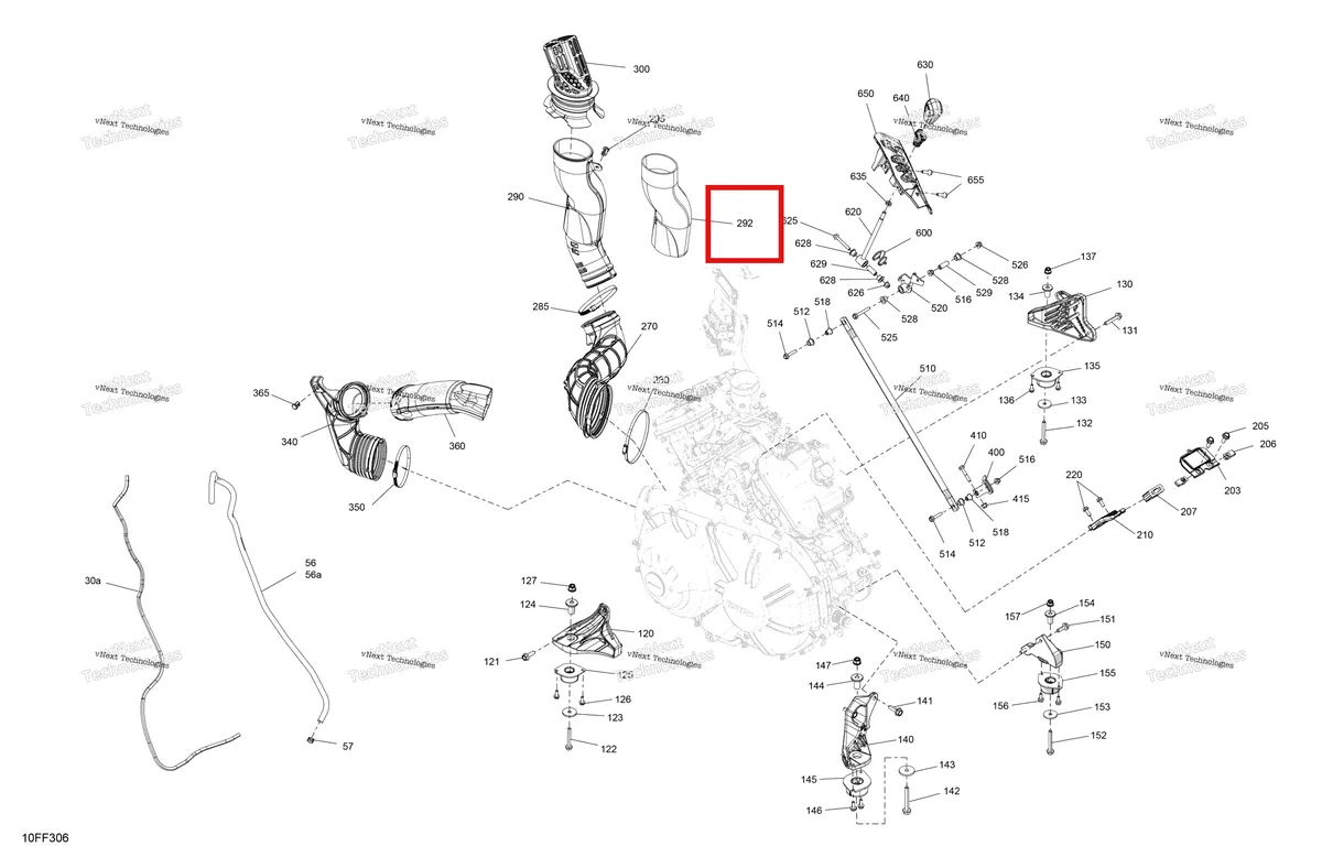 Деталь 706600443 (Acoustic Insulation Can-Am Outlander 4x4 XT 1000R (2025) (706600443)) на схеме узла 2026 Can-Am OUTLANDER - 4X4 - BACKCOUNTRY - 1000R - 4NTE - Dark Camo Engine - System
