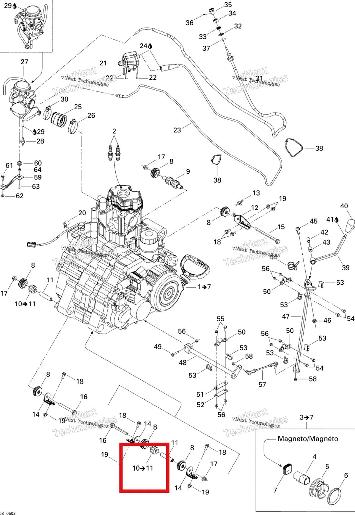Деталь 707000030 на схеме узла 2005 Can-Am Traxter 5 Speed Engine Support