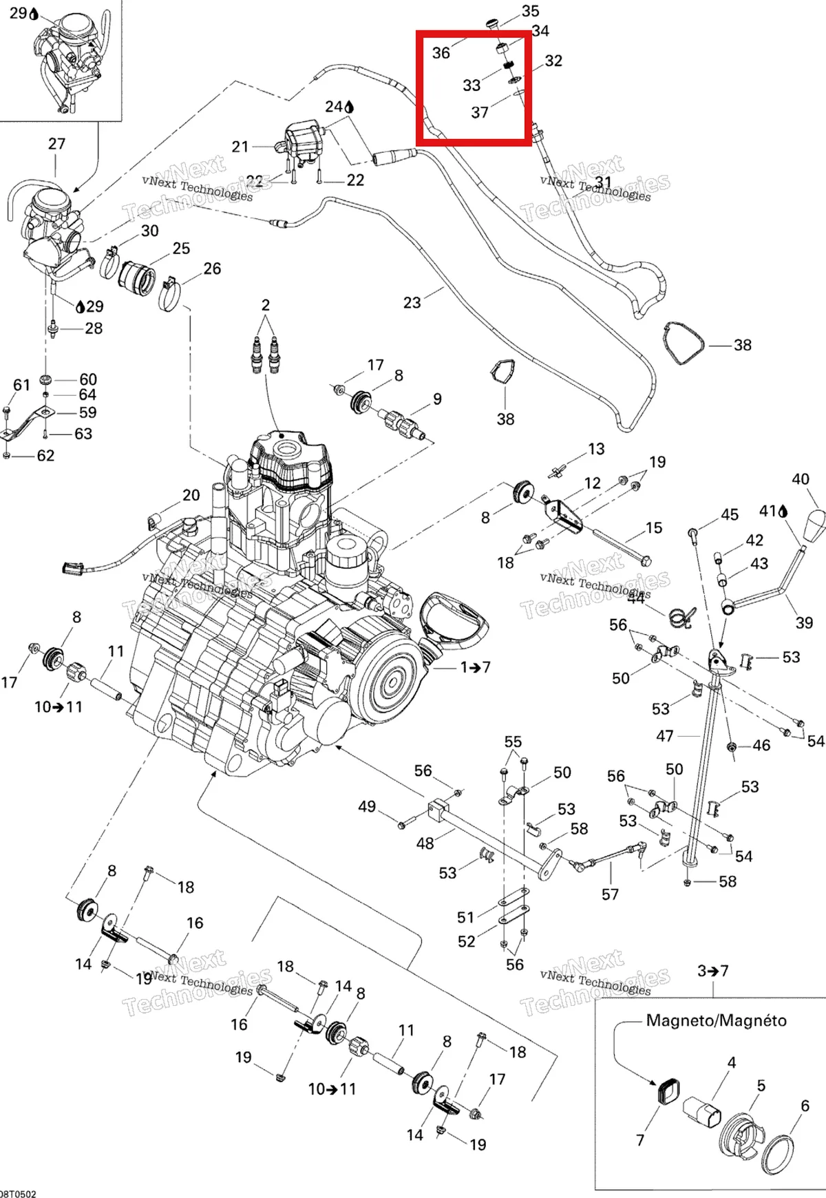 Деталь 707000087 на схеме узла 2005 Can-Am Traxter 5 Speed Engine Support
