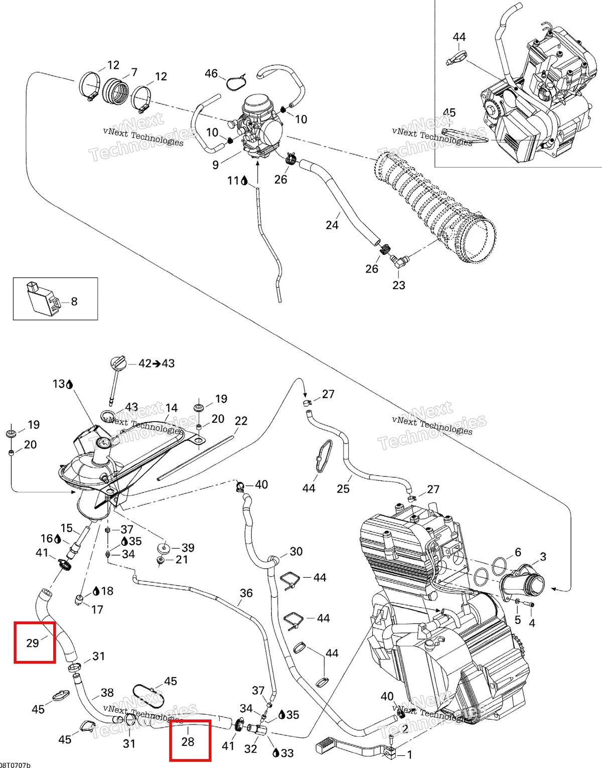 Деталь 707000098 на схеме узла 2007 Can-Am DS 650 X Engine 2