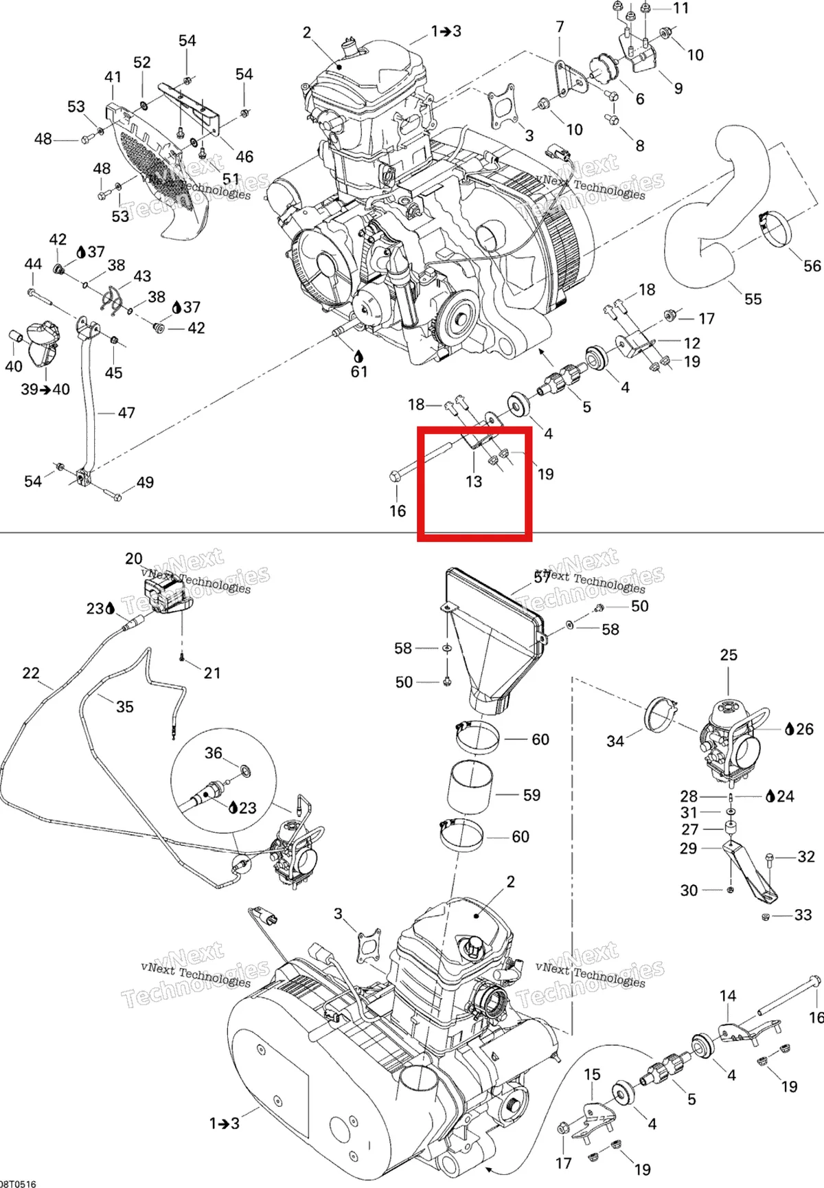 Деталь 707000101 на схеме узла Engine And Engine Support