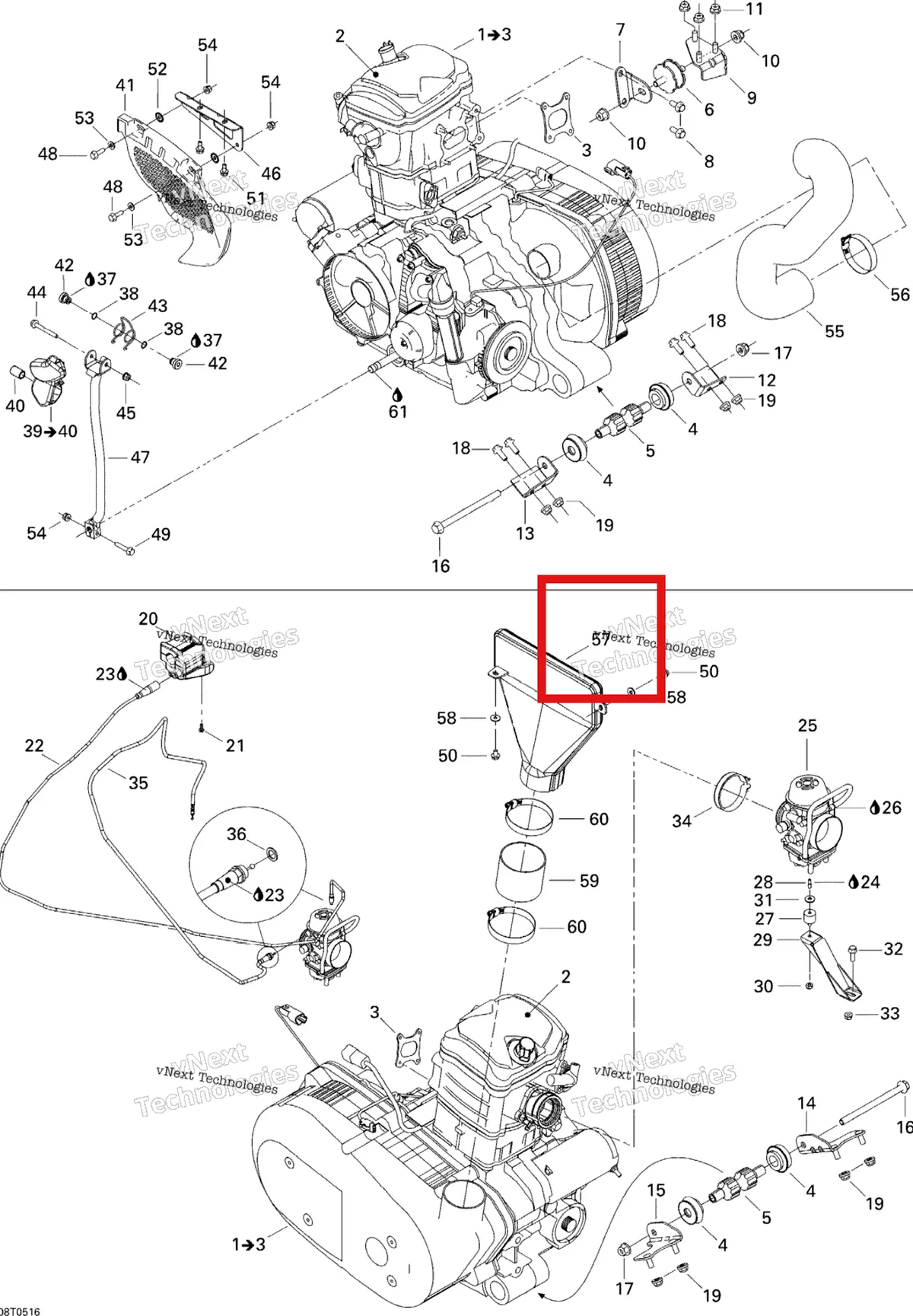 Деталь 707000153 на схеме узла Engine And Engine Support