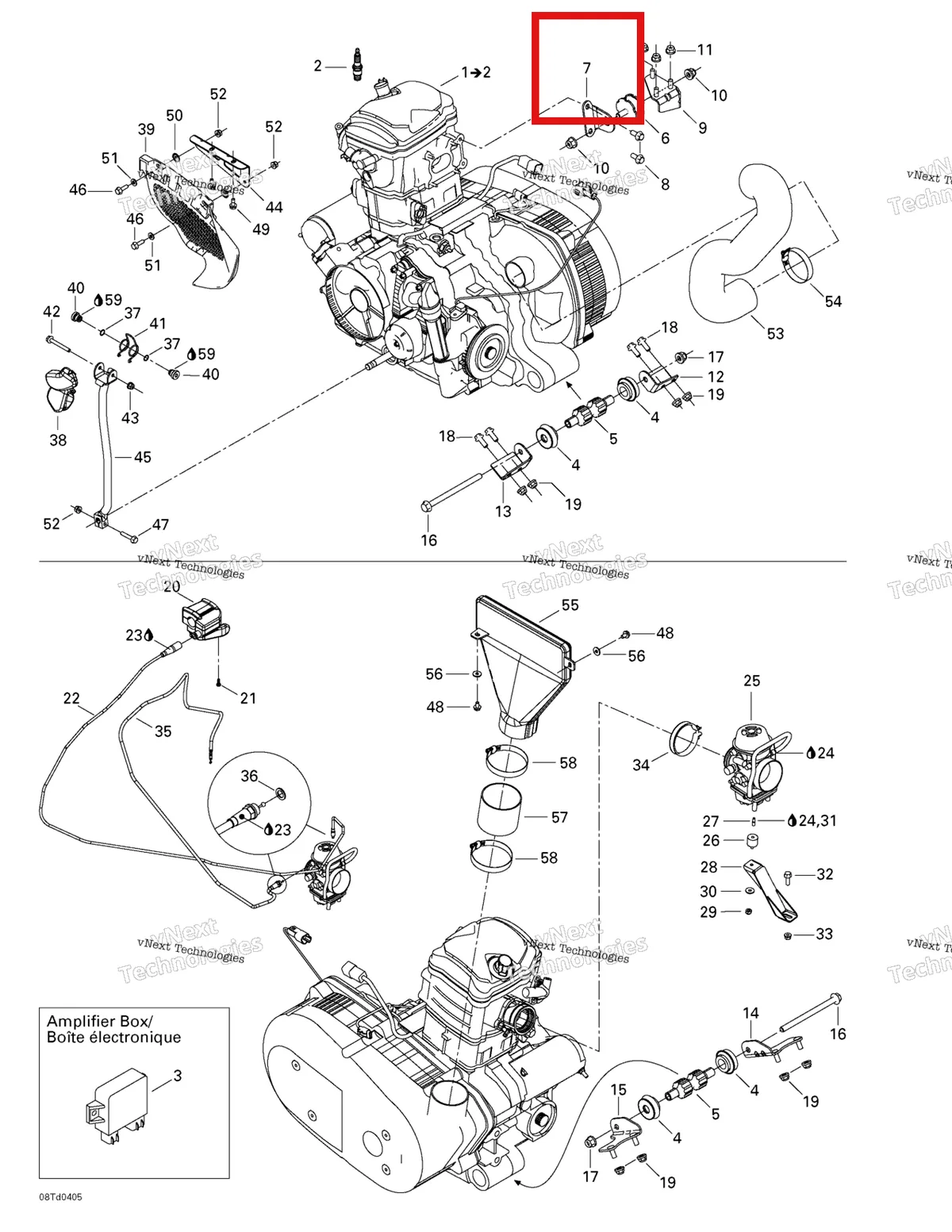 Деталь 707000159 на схеме узла 2004 Can-Am Quest STD Engine And Engine Support