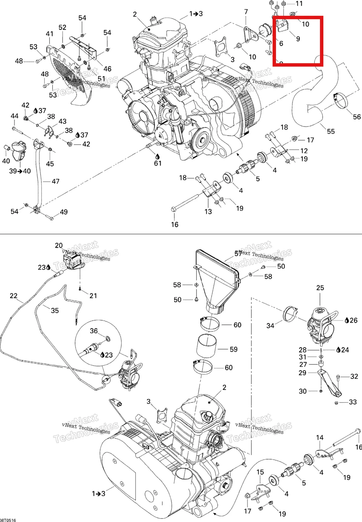 Деталь 707000161 на схеме узла Engine And Engine Support