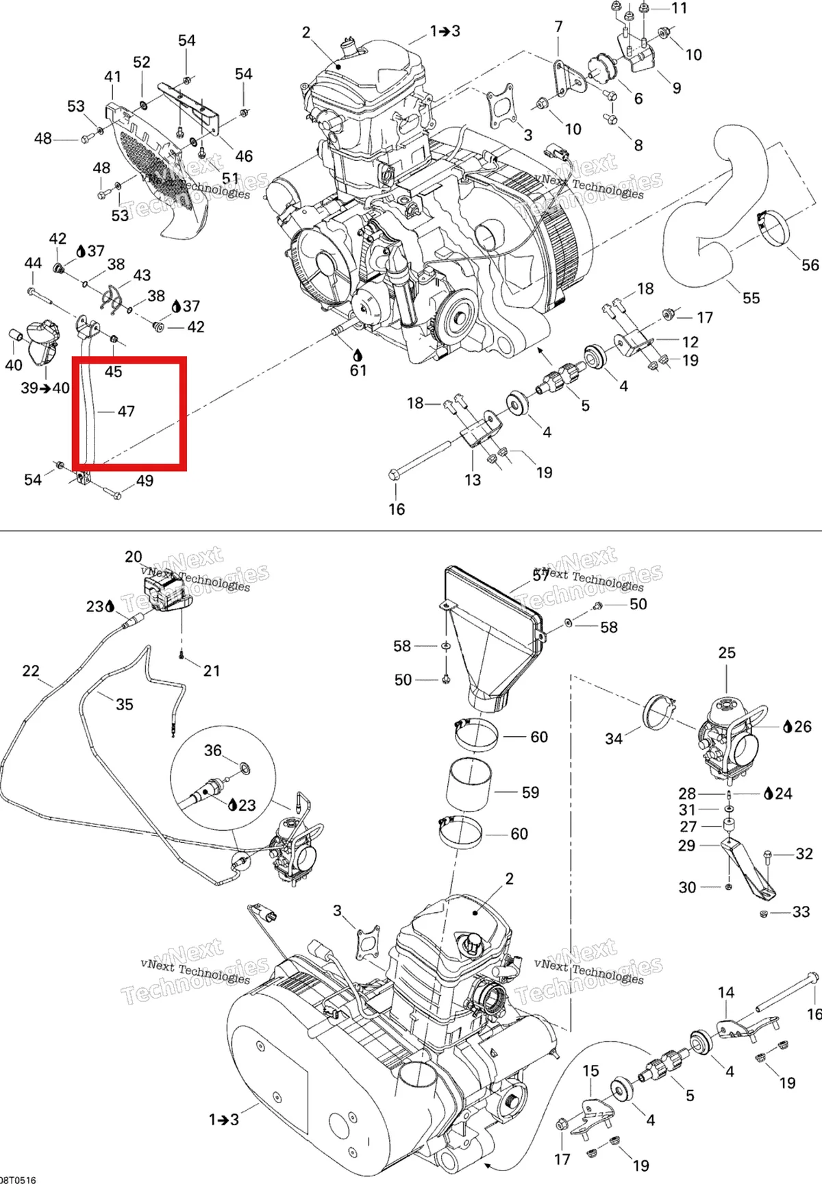 Деталь 707000169 на схеме узла Engine And Engine Support