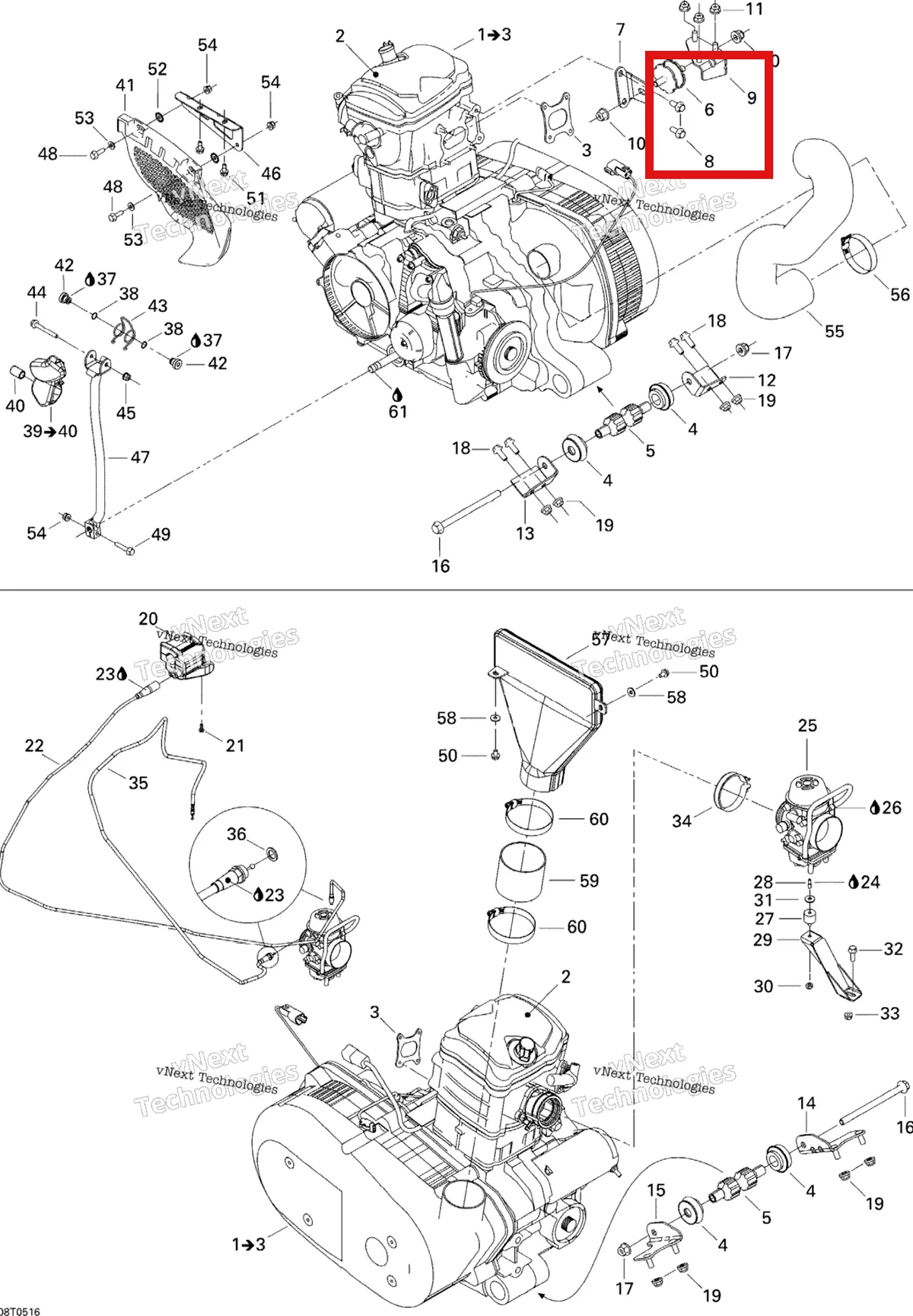 Деталь 707000174 на схеме узла Engine And Engine Support