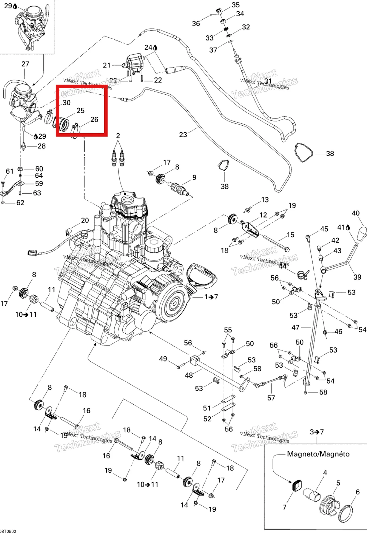Деталь 707000247 на схеме узла 2005 Can-Am Traxter 5 Speed Engine Support