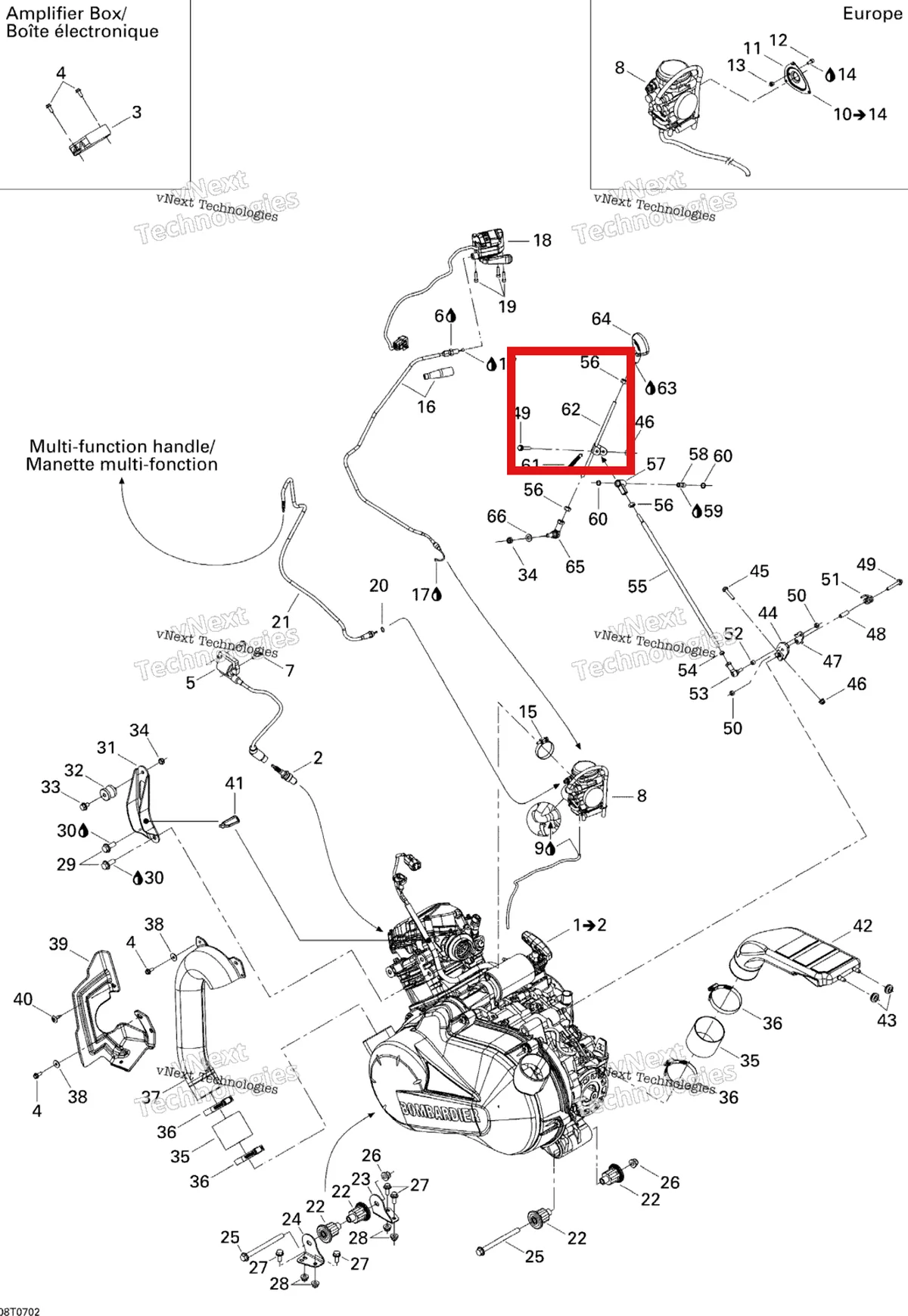 Деталь 707000258 на схеме узла 2007 Can-Am Outlander 400 STD 4 X 4 Engine And Engine Support