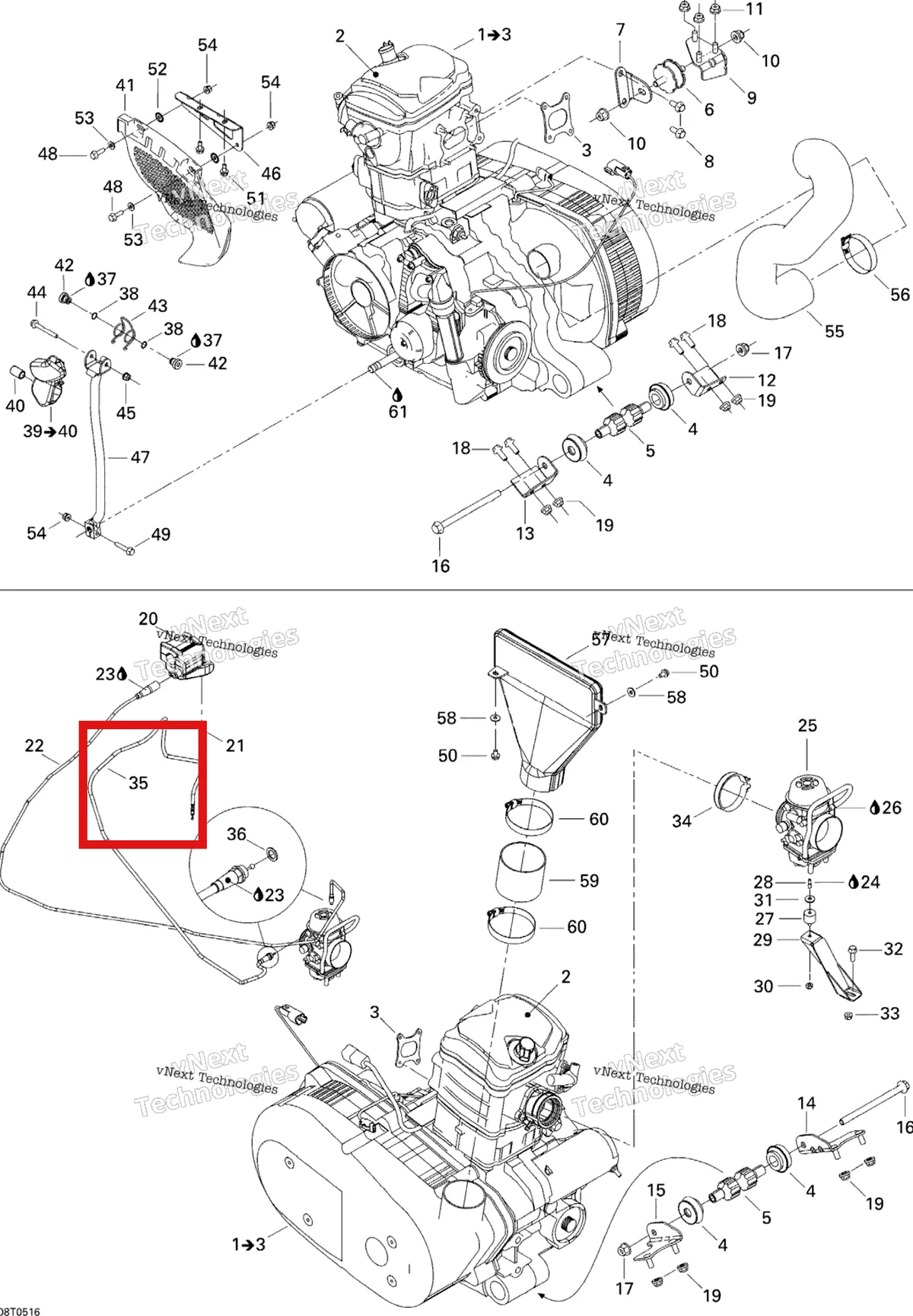 Деталь 707000314 на схеме узла Engine And Engine Support