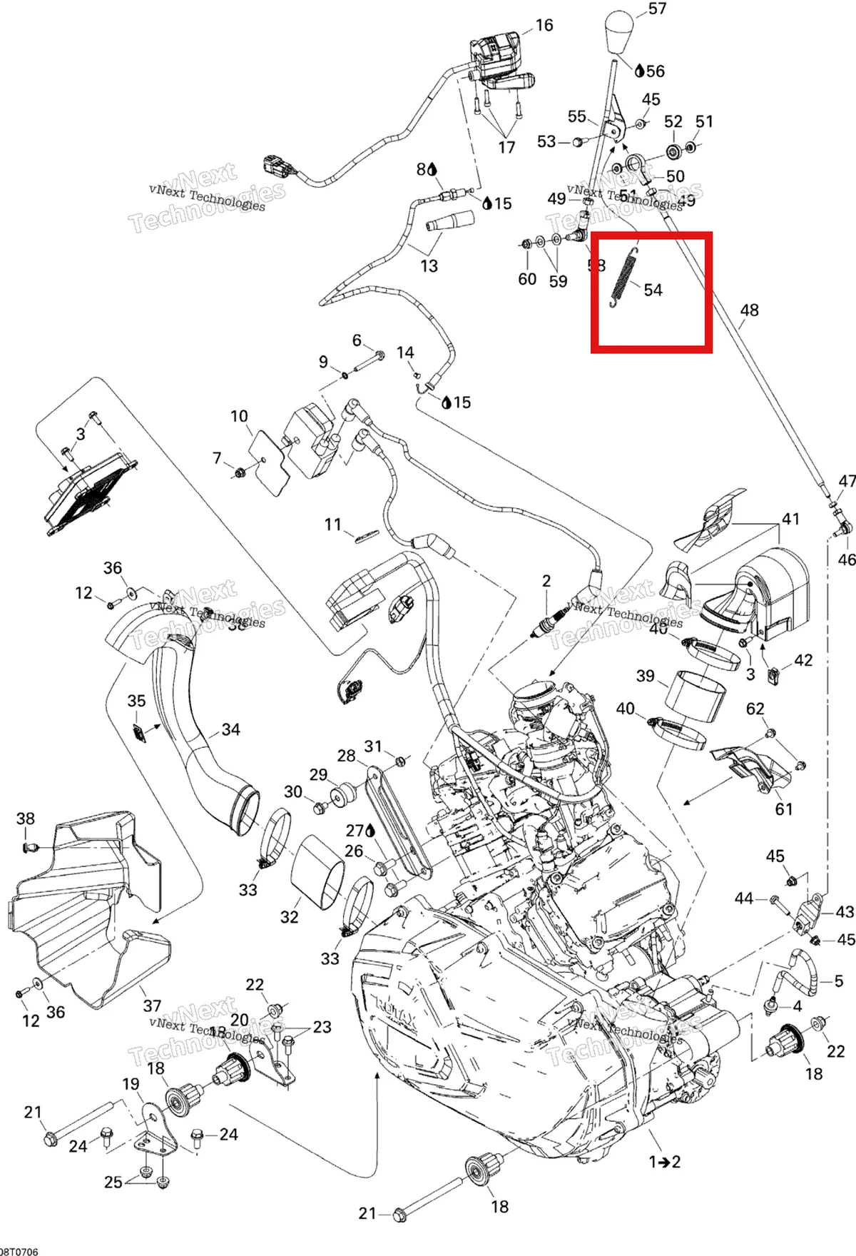 Деталь 707000435 на схеме узла 2007 Can-Am Outlander 500 STD 4 X 4 Engine And Engine Support