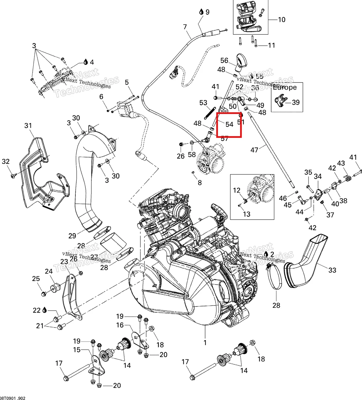 Деталь 707000570 (Рычаг рычаг Can-Am Outlander 400 XT (2008) (707000570)) на схеме узла 2009 Can-Am Outlander Max 400 EFI Engine And Engine Support