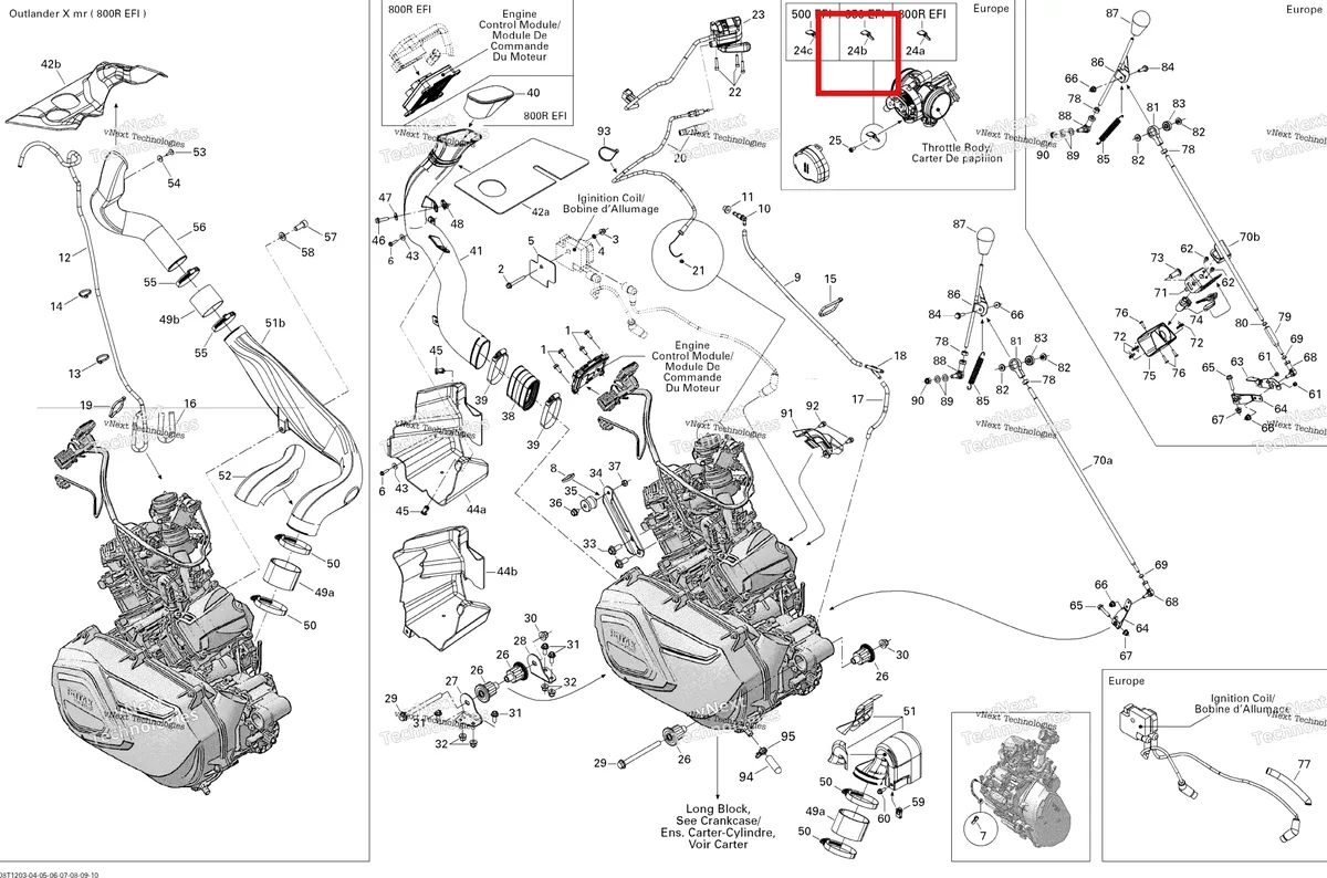 Деталь 707000572 на схеме узла 2012 Can-Am Outlander MAX 650EFI STD, XT & XT-P Engine