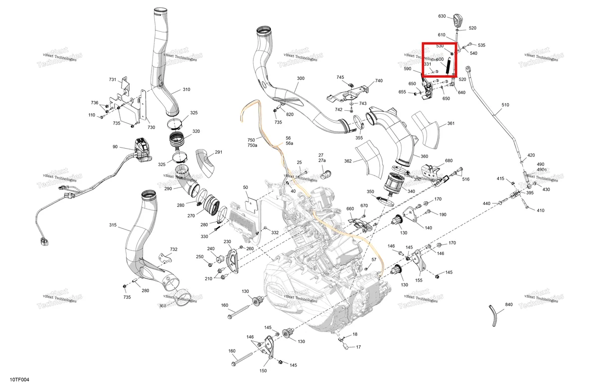 Деталь 707000577 на схеме узла 2026 Can-Am RENEGADE - 4X4 - XMR - 1000R EFI - 5UTB - Scandi Blue Engine - System
