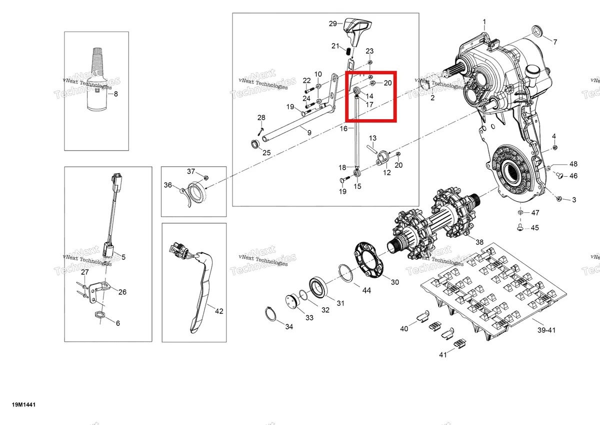 Деталь 707000690 (Деталь Lh Ball Joint) на схеме узла 2014 Ski-Doo EXPEDITION LE 1200 XU Drive Axle, Track And Belt Guard