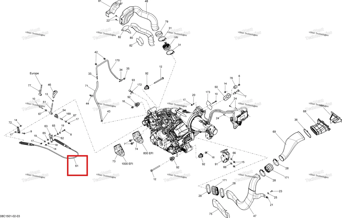 Деталь 707000775 на схеме узла 2015 Can-Am COMMANDER 1000_STD_DPS_XT_XTP Engine