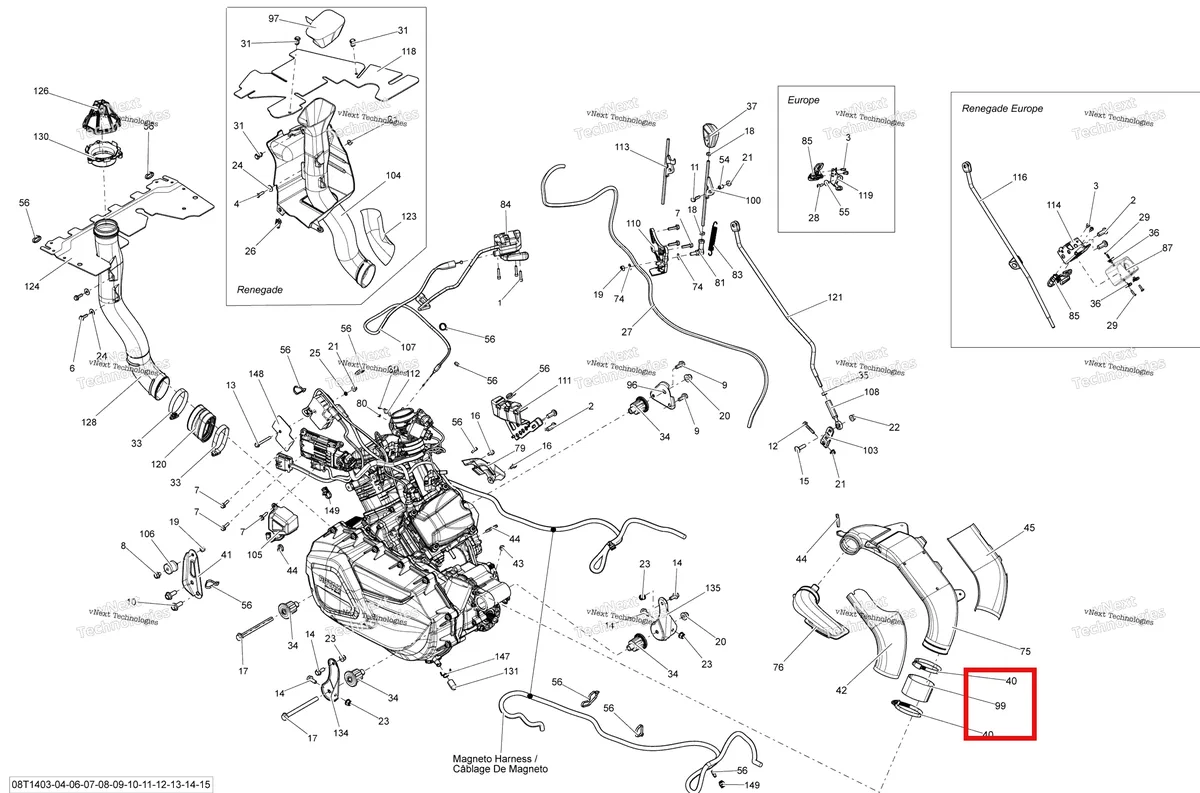 Деталь 707000789 на схеме узла 2014 Can-Am OUTLANDER MAX 1000EFI LTD Engine