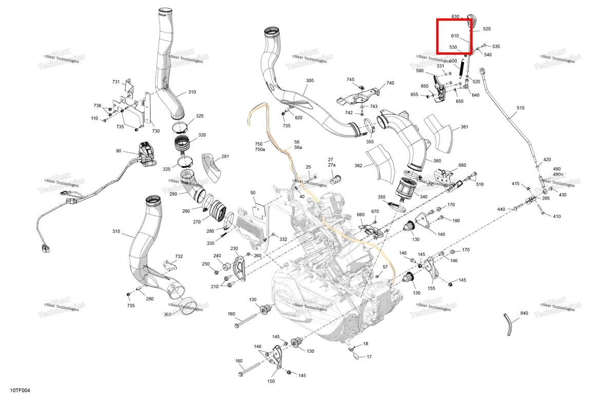 Деталь 707000840 на схеме узла 2026 Can-Am RENEGADE - 4X4 - XMR - 1000R EFI - 5UTB - Scandi Blue Engine - System