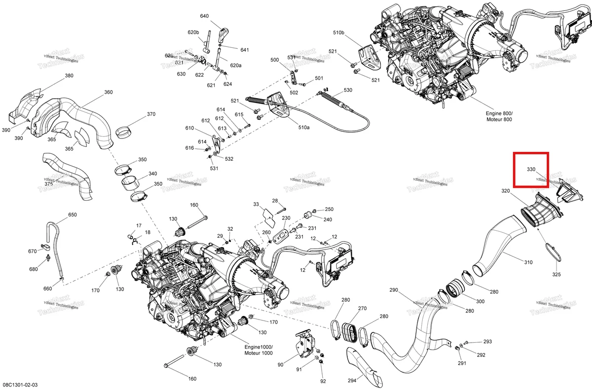 Деталь 707000873 на схеме узла 2013 Can-Am COMMANDER STD, DPS, XT, X 1000 EFI Engine