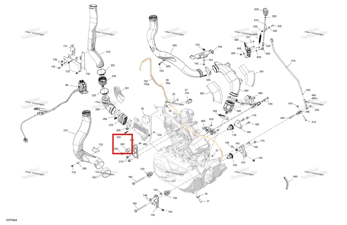 Деталь 707000949 на схеме узла 2026 Can-Am RENEGADE - 4X4 - XMR - 1000R EFI - 5UTB - Scandi Blue Engine - System