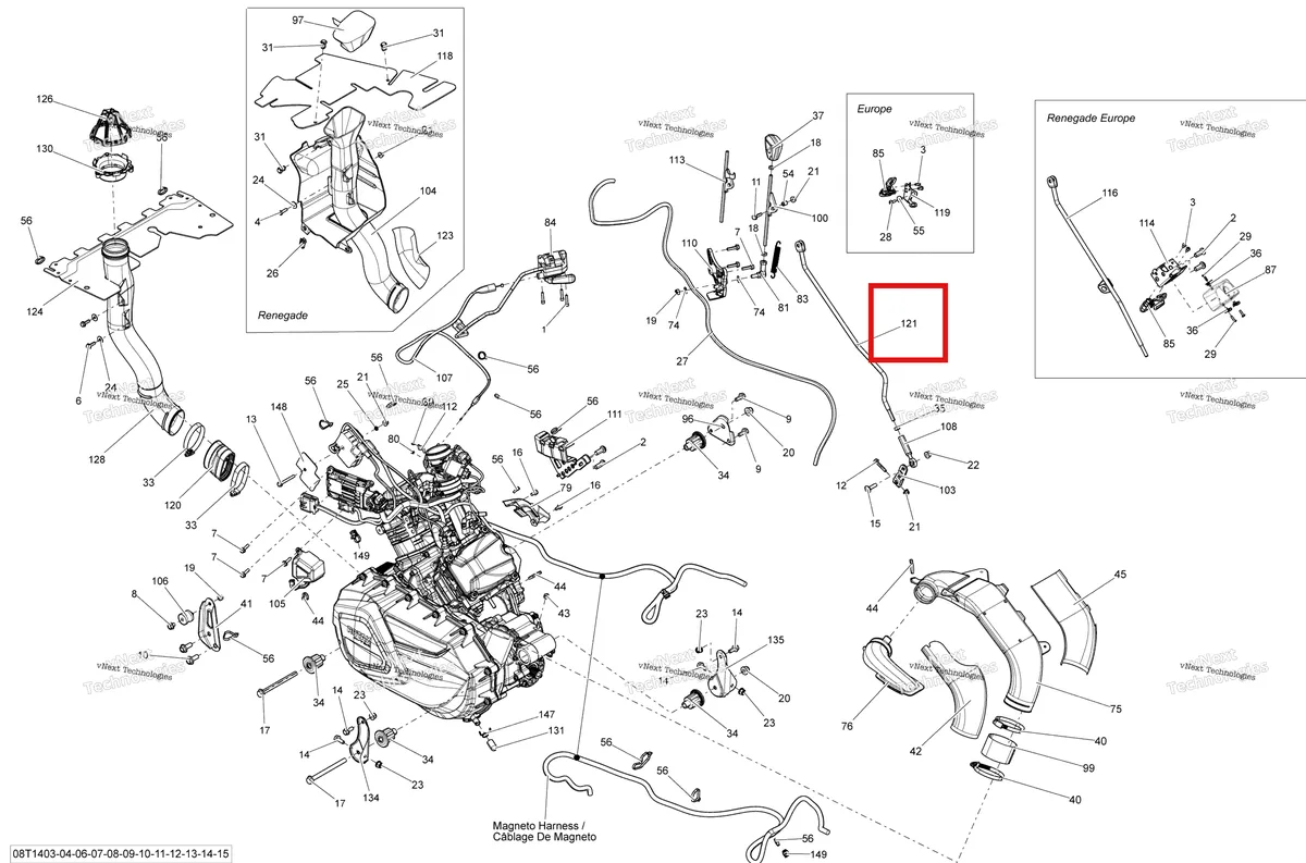 Деталь 707001010 на схеме узла 2014 Can-Am RENEGADE 1000 EFI STD, XXC Engine