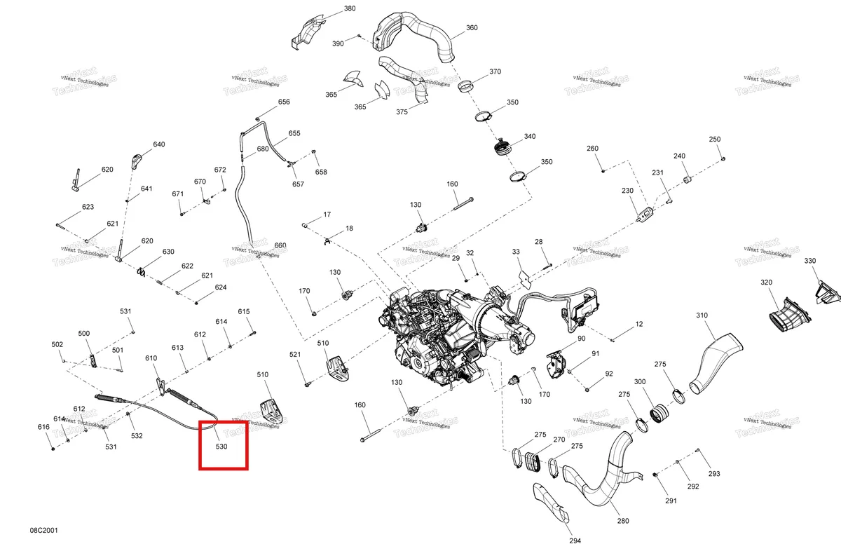 Деталь 707001210 на схеме узла 2020 Can-Am Commander 800R EFI Engine