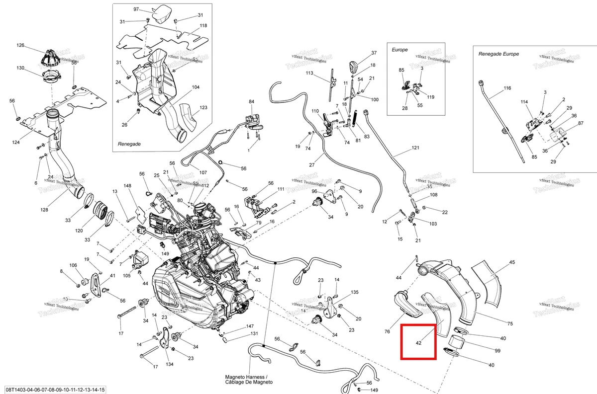 Деталь 707001217 на схеме узла 2014 Can-Am OUTLANDER MAX 1000EFI LTD Engine