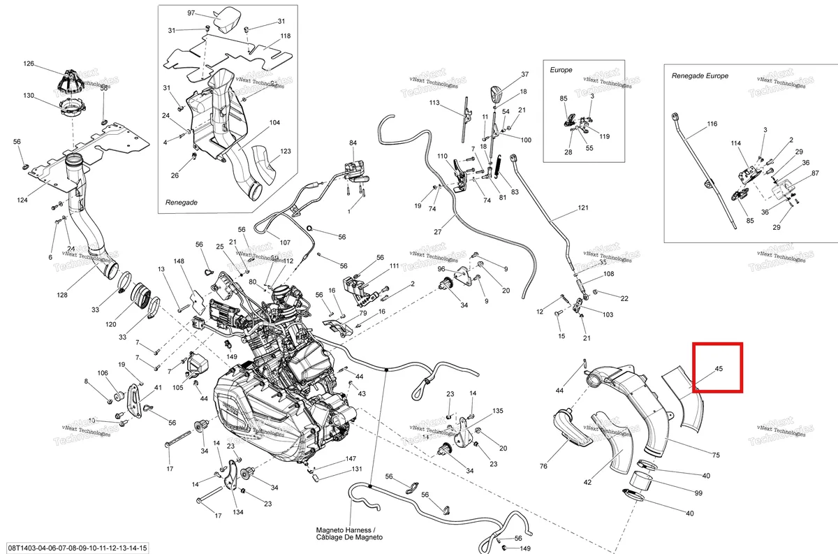Деталь 707001218 на схеме узла 2014 Can-Am OUTLANDER MAX 1000EFI LTD Engine