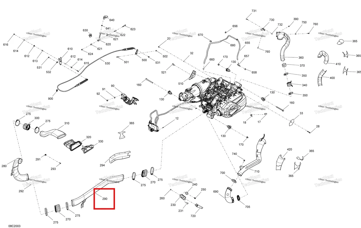 Деталь 707001228 на схеме узла 2020 Can-Am Commander MAX 800R EFI Engine
