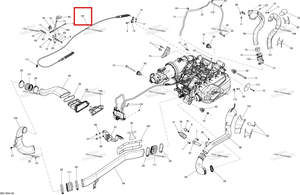 Деталь 707001348 на схеме узла 2015 Can-Am COMMANDER MAX 1000_DPS_XT Engine