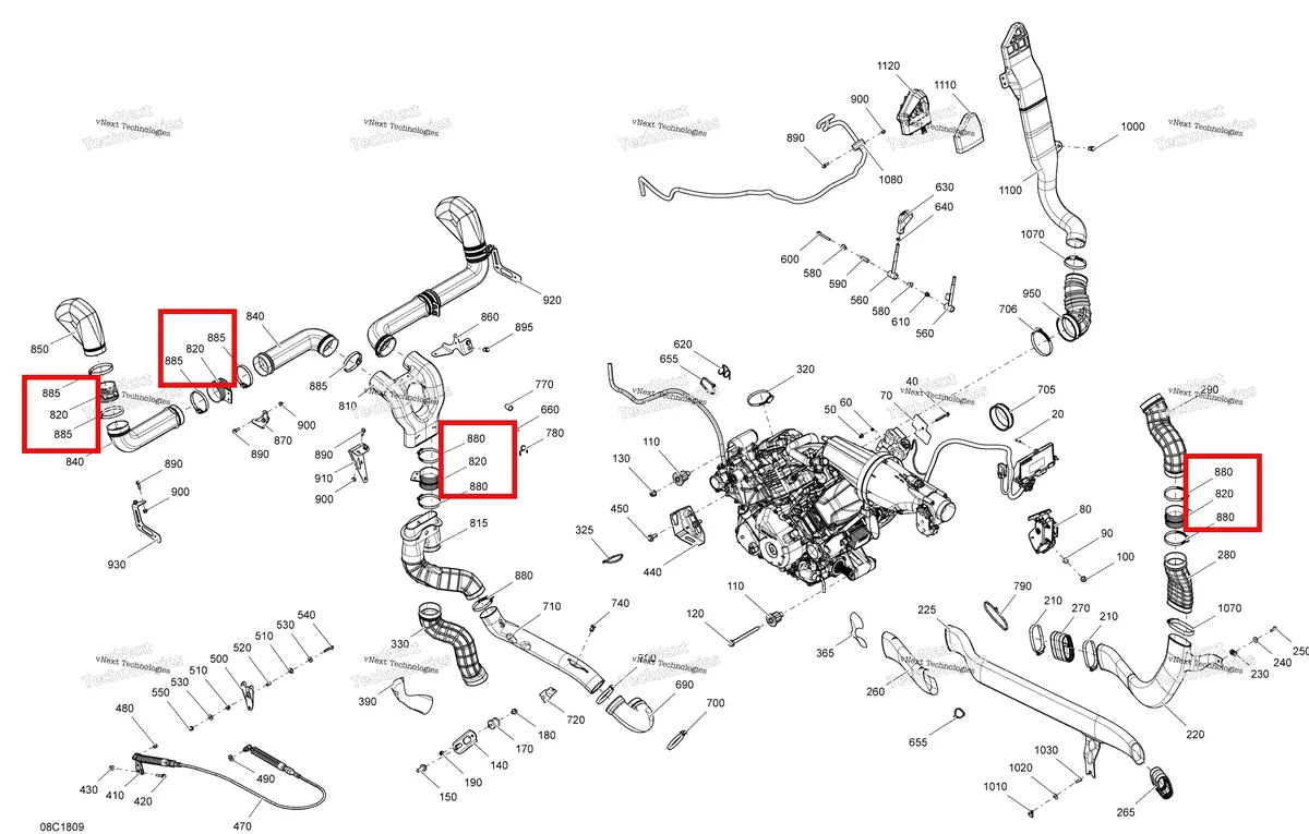 Деталь 707001383 на схеме узла 2018 Can-Am MAVERICK Engine Maverick Non Max - Package Xmr