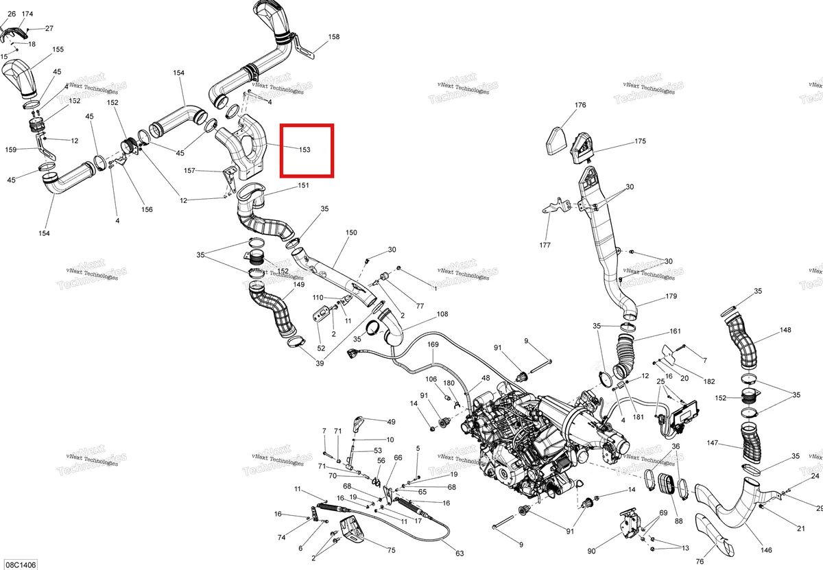 Деталь 707001384 на схеме узла 2014 Can-Am MAVERICK 1000_XMR Engine