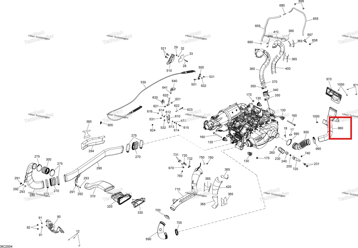 Деталь 707001401 на схеме узла 2020 Can-Am Commander MAX 1000R EFI Engine