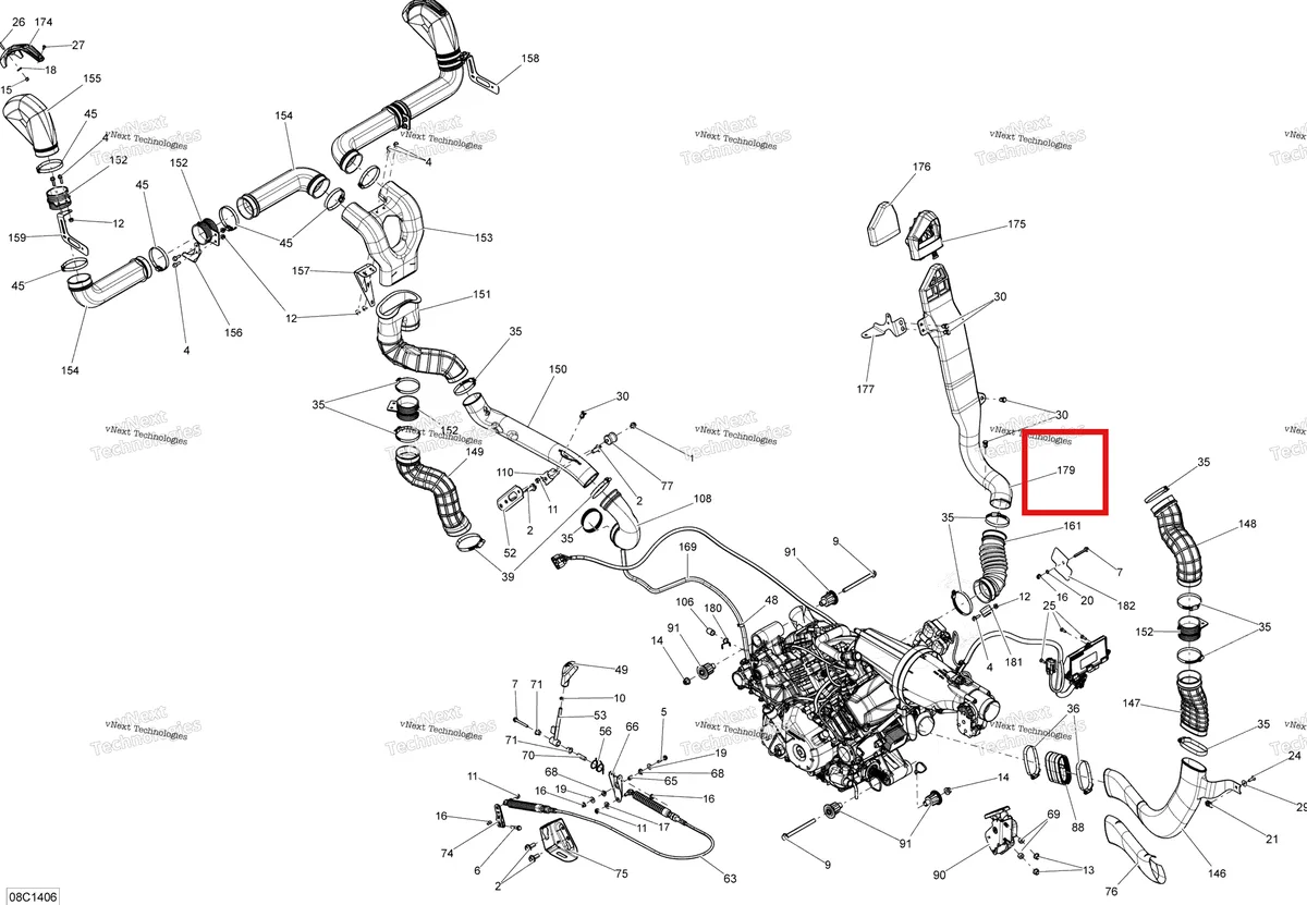 Деталь 707001480 на схеме узла 2014 Can-Am MAVERICK 1000_XMR Engine