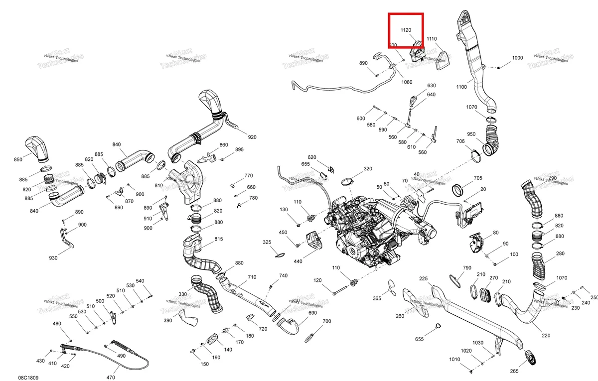 Деталь 707001481 на схеме узла 2018 Can-Am MAVERICK Engine Maverick Non Max - Package Xmr