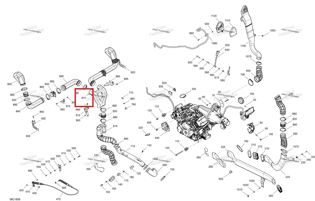 Деталь 707001532 на схеме узла 2018 Can-Am MAVERICK Engine Maverick Non Max - Package Xmr