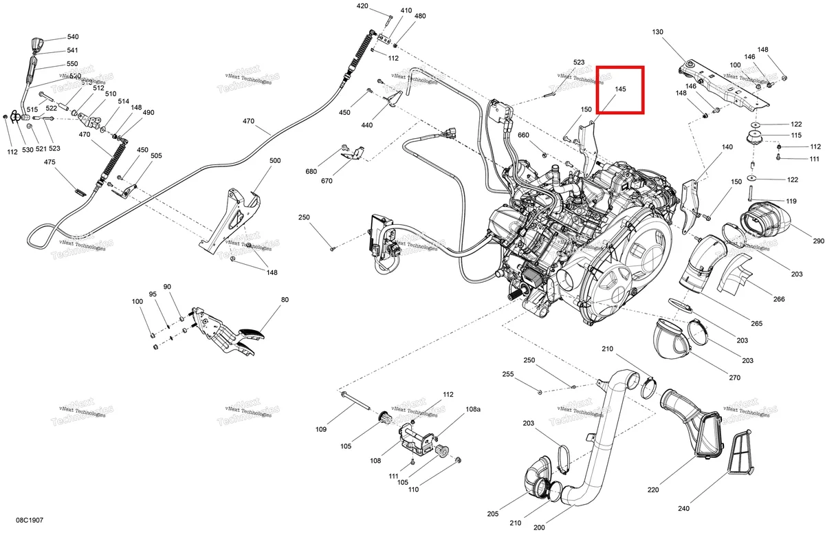Деталь 707001611 на схеме узла 2019 Can-Am TRAXTER HD8 - T1B SERIES Engine - Except Xmr