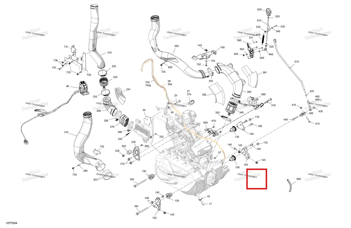 Деталь 707001654 на схеме узла 2026 Can-Am RENEGADE - 4X4 - XMR - 1000R EFI - 5UTA - Hyper Silver Engine - System