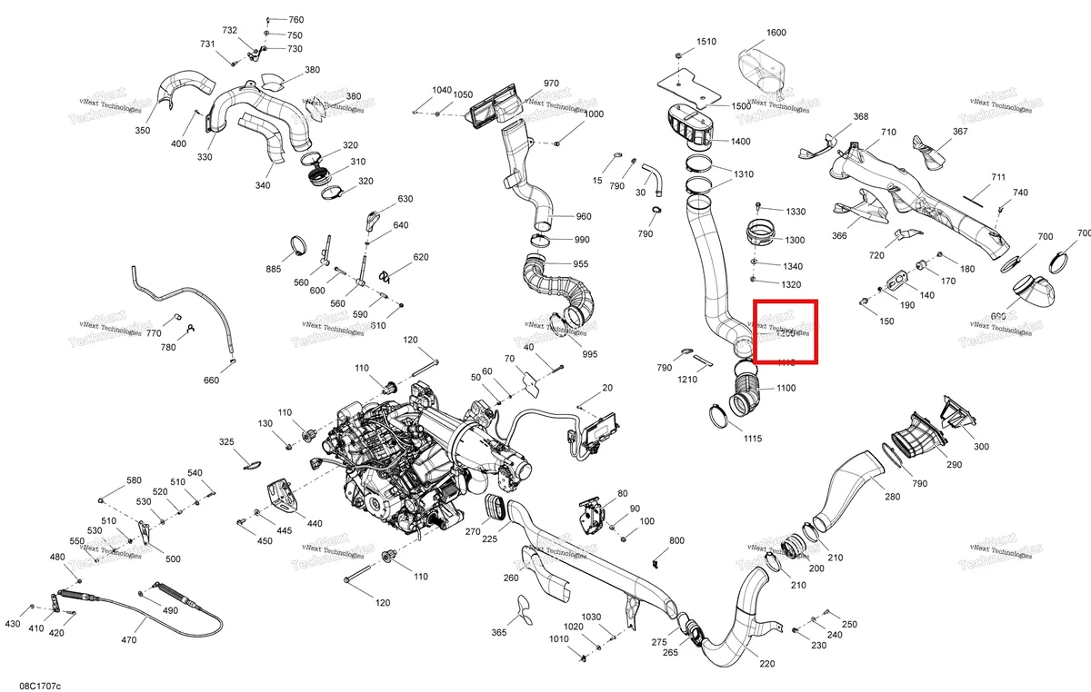 Деталь 707001728 на схеме узла 2017 Can-Am Maverick Engine - Turbo