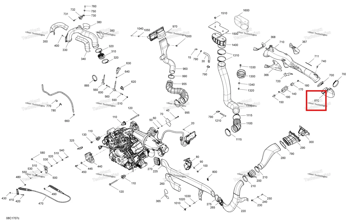 Деталь 707001732 на схеме узла 2017 Can-Am Maverick Engine - Turbo