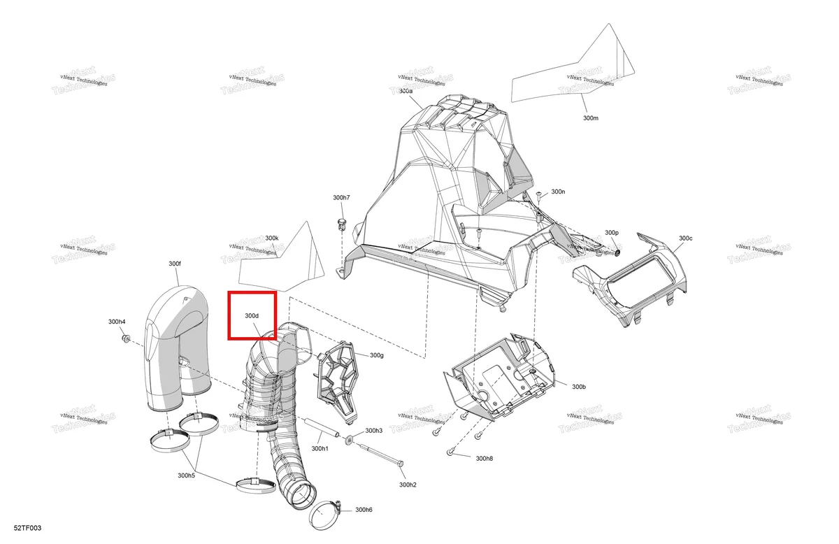Деталь 707001779 на схеме узла 2026 Can-Am RENEGADE - 4X4 - XMR - 1000R EFI - 5UTA - Hyper Silver Body - Snorkel