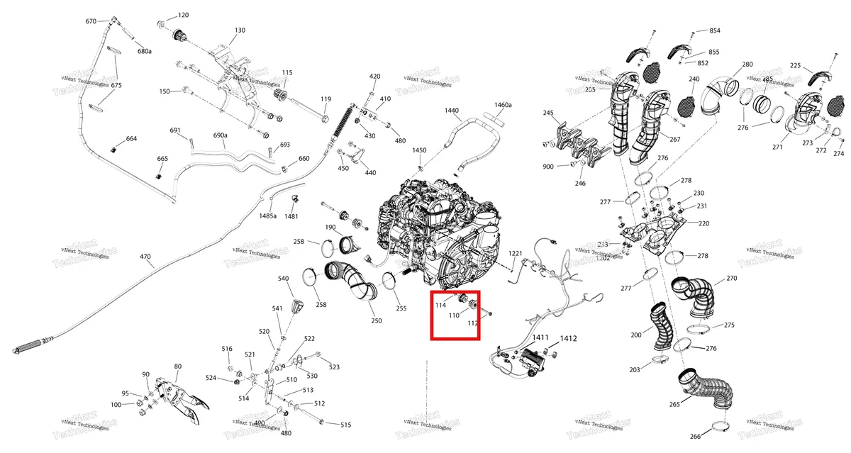 Деталь 707001807 на схеме узла 2019 Can-Am Maverick Turbo Engine - Turbo - Package Xmr