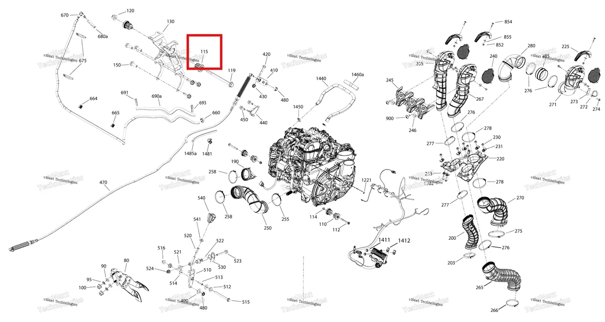 Деталь 707001808 на схеме узла 2019 Can-Am Maverick Turbo Engine - Turbo - Package Xmr
