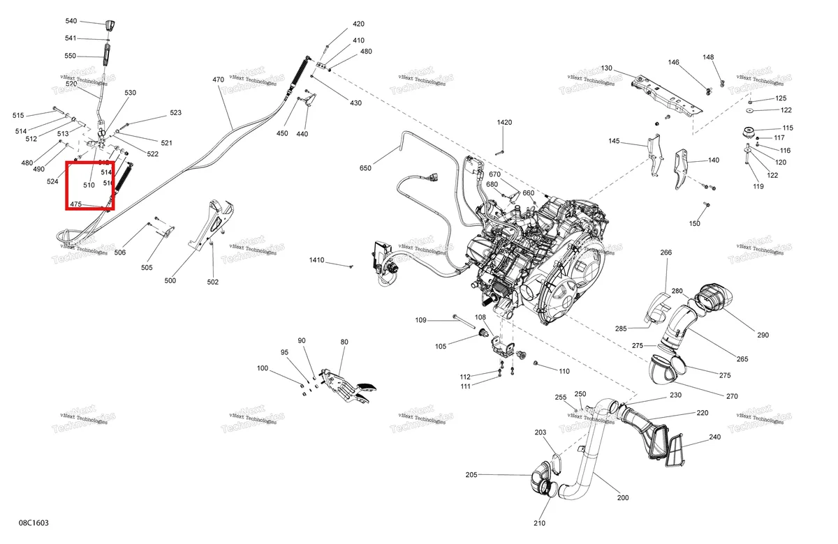 Деталь 707001860 на схеме узла 2016 Can-Am TRAXTER HD8 Engine And Engine Support